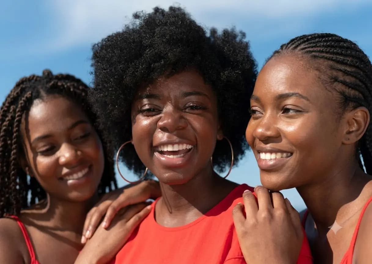 Friends smiling together
